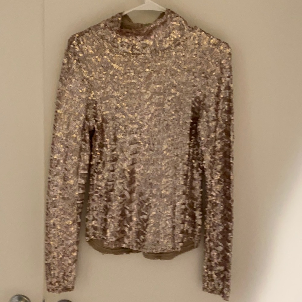 Beautiful sequin mock turtleneck top